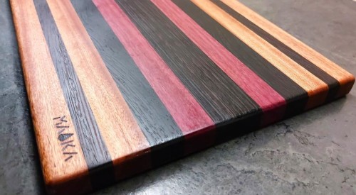 Deska do krojenia/serwowania z drewna egzotycznego - amarant, wenge oraz sapele