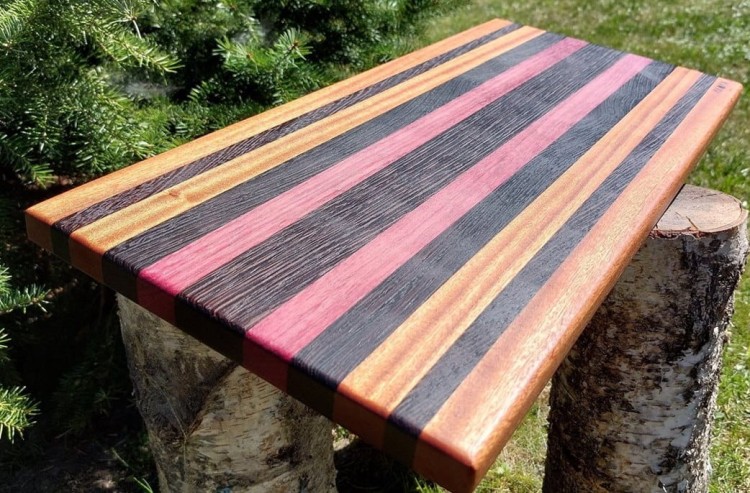 Deska do krojenia/serwowania z drewna egzotycznego - amarant, wenge oraz sapele