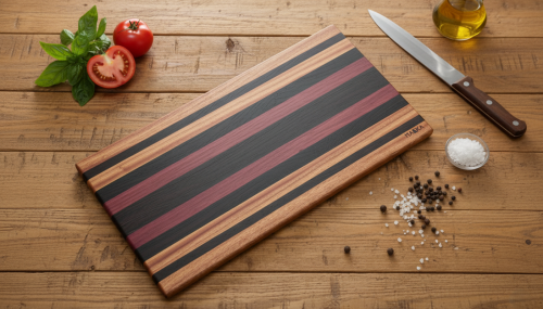 Deska do krojenia/serwowania z drewna egzotycznego - amarant, wenge oraz sapele