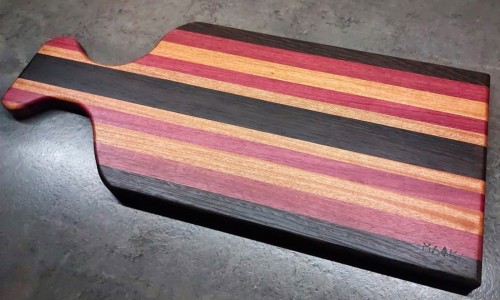 Deska do krojenia/serwowania z drewna egzotycznego - amarant, wenge oraz sapele