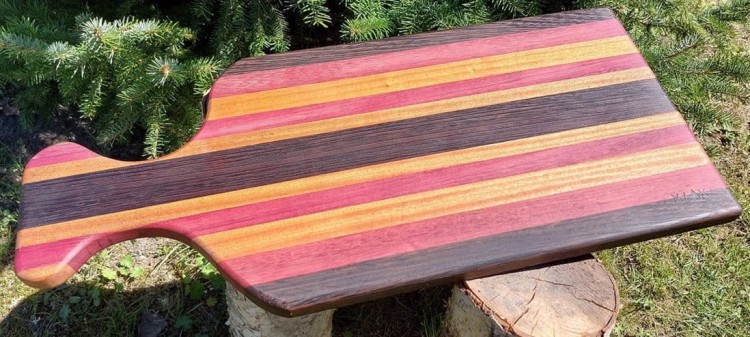 Deska do krojenia/serwowania z drewna egzotycznego - amarant, wenge oraz sapele