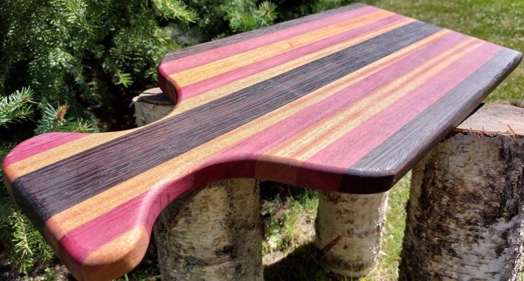 Deska do krojenia/serwowania z drewna egzotycznego - amarant, wenge oraz sapele