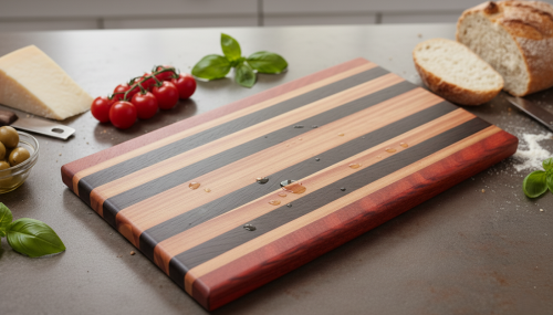 Deska do krojenia/serwowania z drewna egzotycznego - padouk, wenge oraz sapele