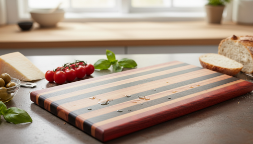 Deska do krojenia/serwowania z drewna egzotycznego - padouk, wenge oraz sapele
