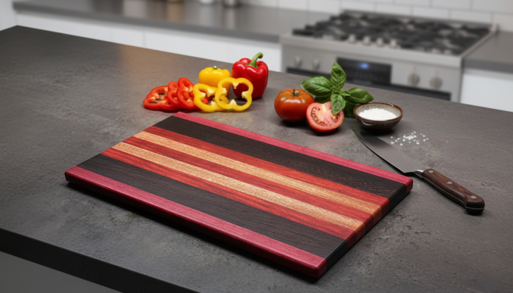 Deska do krojenia/serwowania z drewna egzotycznego - padouk, wenge, sapele oraz amarant