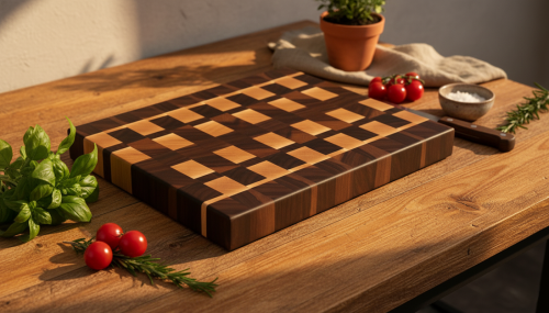 Deska do krojenia/serwowania z drewna: Orzech Amerykański oraz Klon